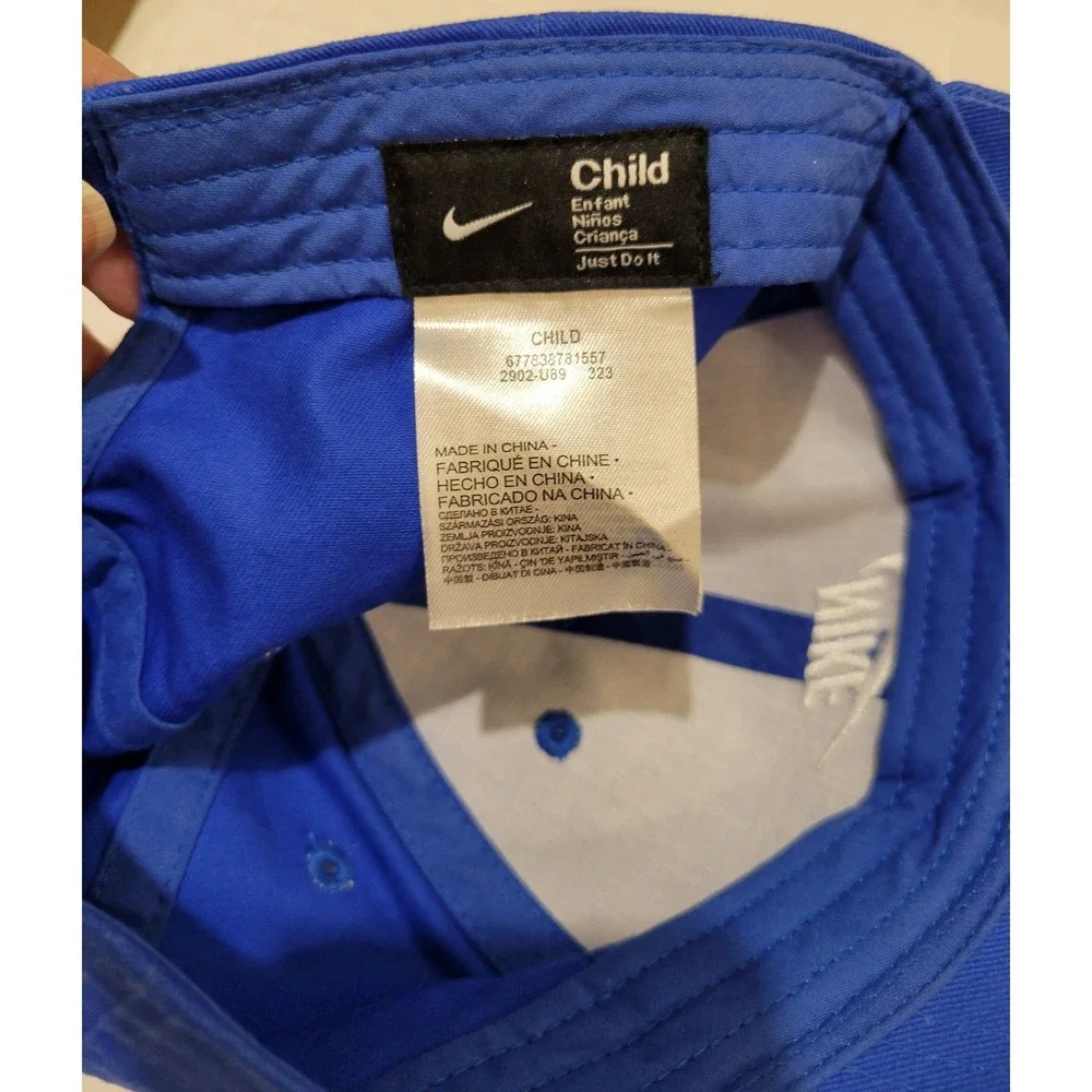 Nike Child Adjustable Baseball Futura Club Cap Royal Blue White Logo Classic Fun